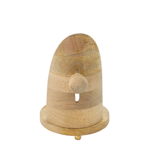 Weihrauchbrenner “Maha” aus Mangoholz & Messing – Handgefertigt mit verstellbarer Siebhöhe