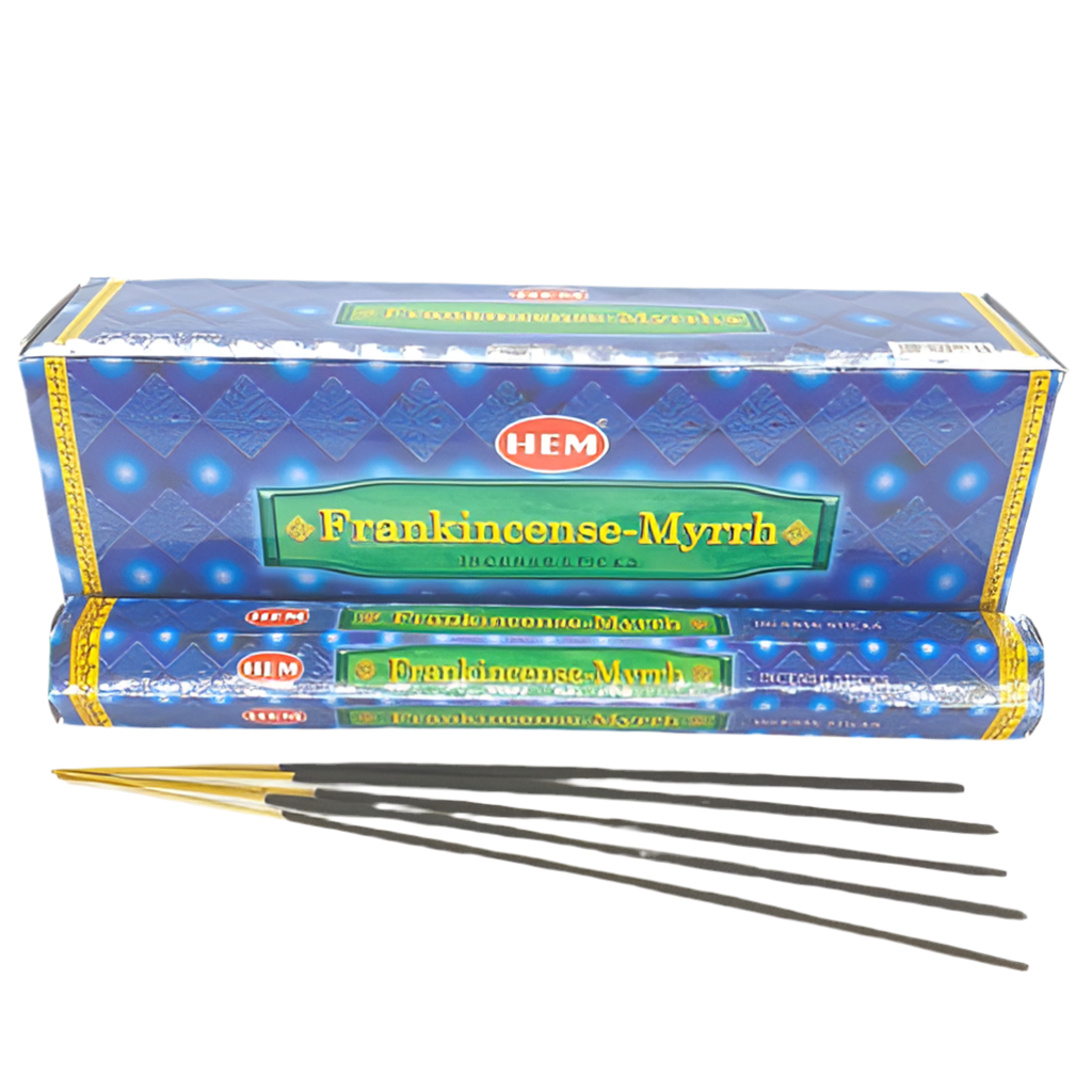 HEM Francincense-Myrrhe Räucherstäbchen – 100 % naturreiner Weihrauch-Myrrhe-Duft für Reinigung & Entspannung