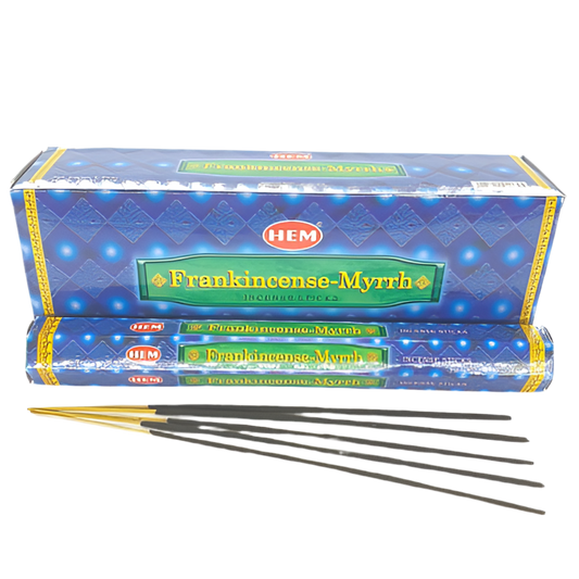 HEM Francincense-Myrrhe Räucherstäbchen – 100 % naturreiner Weihrauch-Myrrhe-Duft für Reinigung & Entspannung