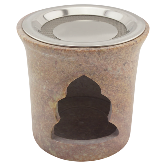 Räucherstövchen “Lebensbaum” aus Speckstein – Spirituelle Verbindung für sanftes Räuchern mit Edelstahlsieb & Metallscheibe