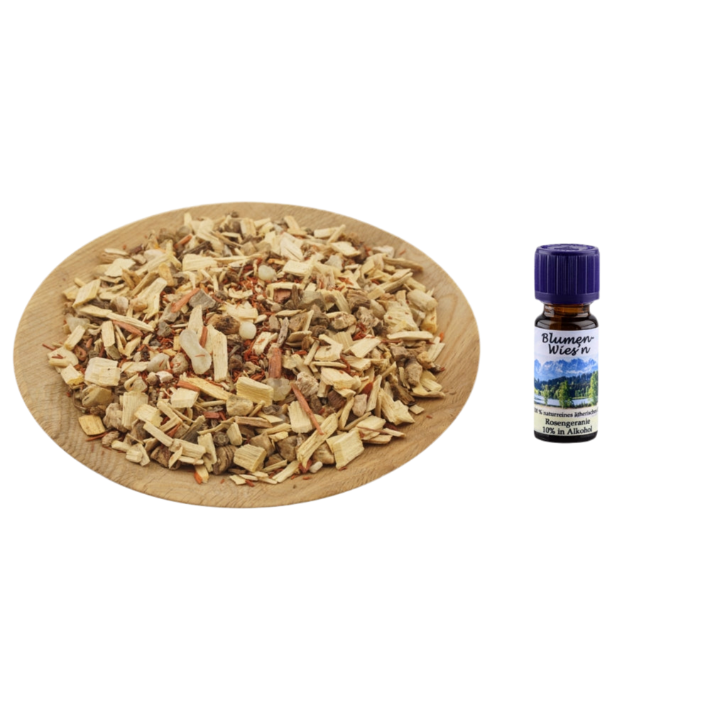 Duftöl & Räucher-Set Blumenwies’n – Belebend & exotisch – Blütenduft trifft würzige Hölzer für innere Balance