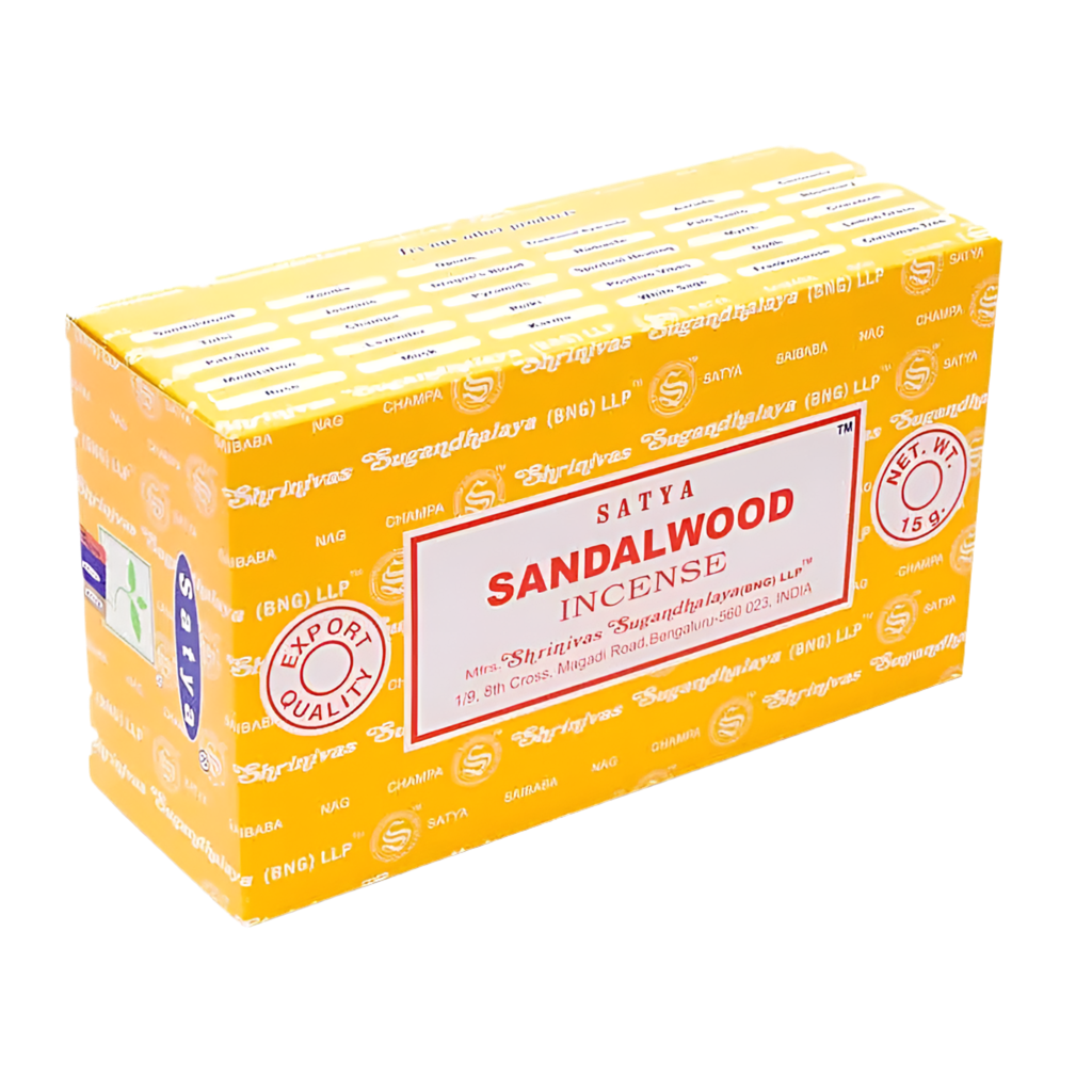 Satya Sandelwood Räucherstäbchen – 100 % naturreiner Sandelholz-Duft für Entspannung & Raumklima