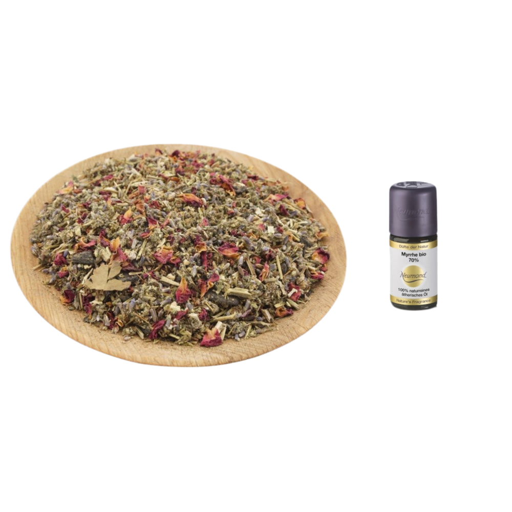 Duftöl & Räucher-Set Myrrhe – Schutz, Reinigung & neue Energie – Mit Kräutermischung Schutz & Segen