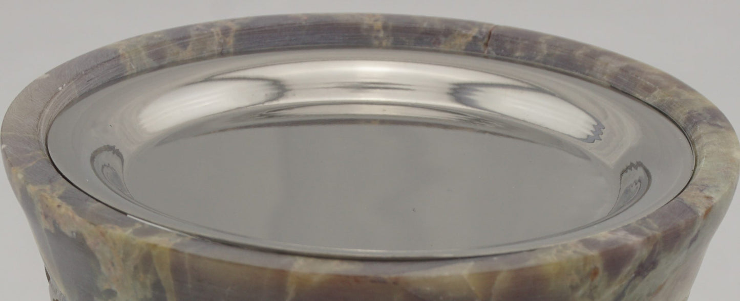 Untersetzer/Metallschale – Edelstahl vertieft – D 8 cm