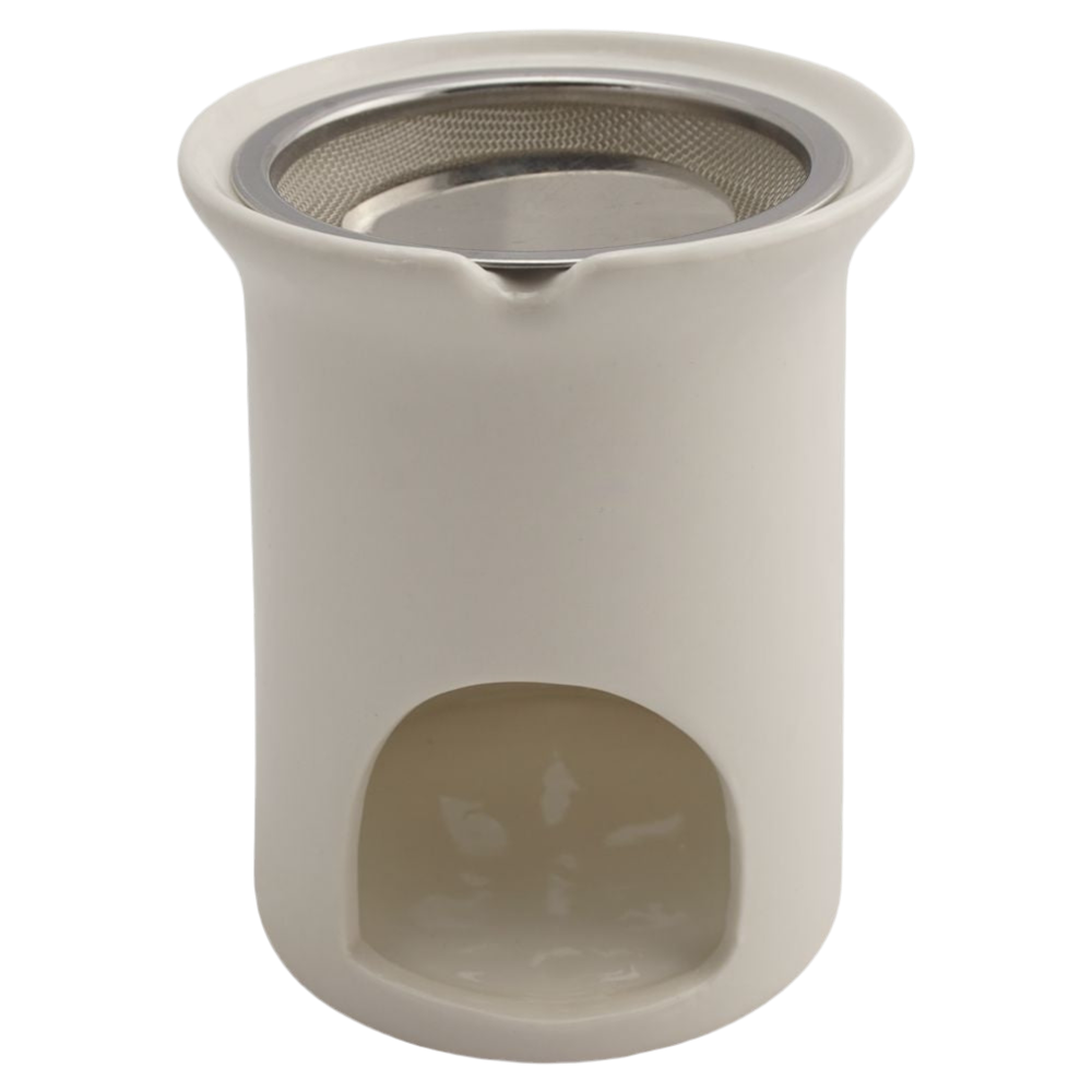 Räucherstövchen “Sternenblume” aus Keramik – Mit Metallsieb & Metallscheibe für sanftes Räuchern von Weihrauch & Kräutern