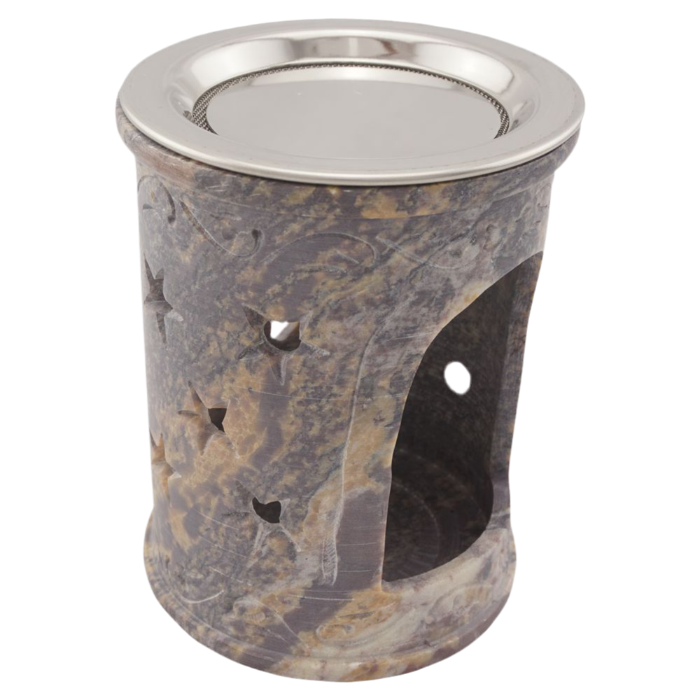 Räucherstövchen “Sonne” aus Speckstein – Strahlende Energie für sanftes Räuchern mit Edelstahlsieb & Metallscheibe