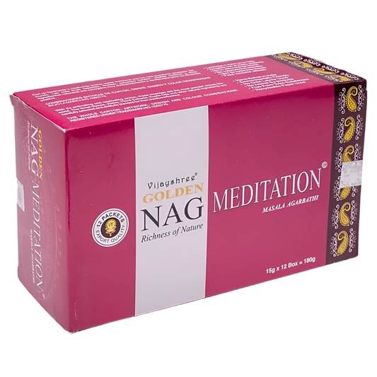 Golden Nag Meditation Räucherstäbchen – 100 % naturreiner Sandelholz-Duft für Meditation & Entspannung