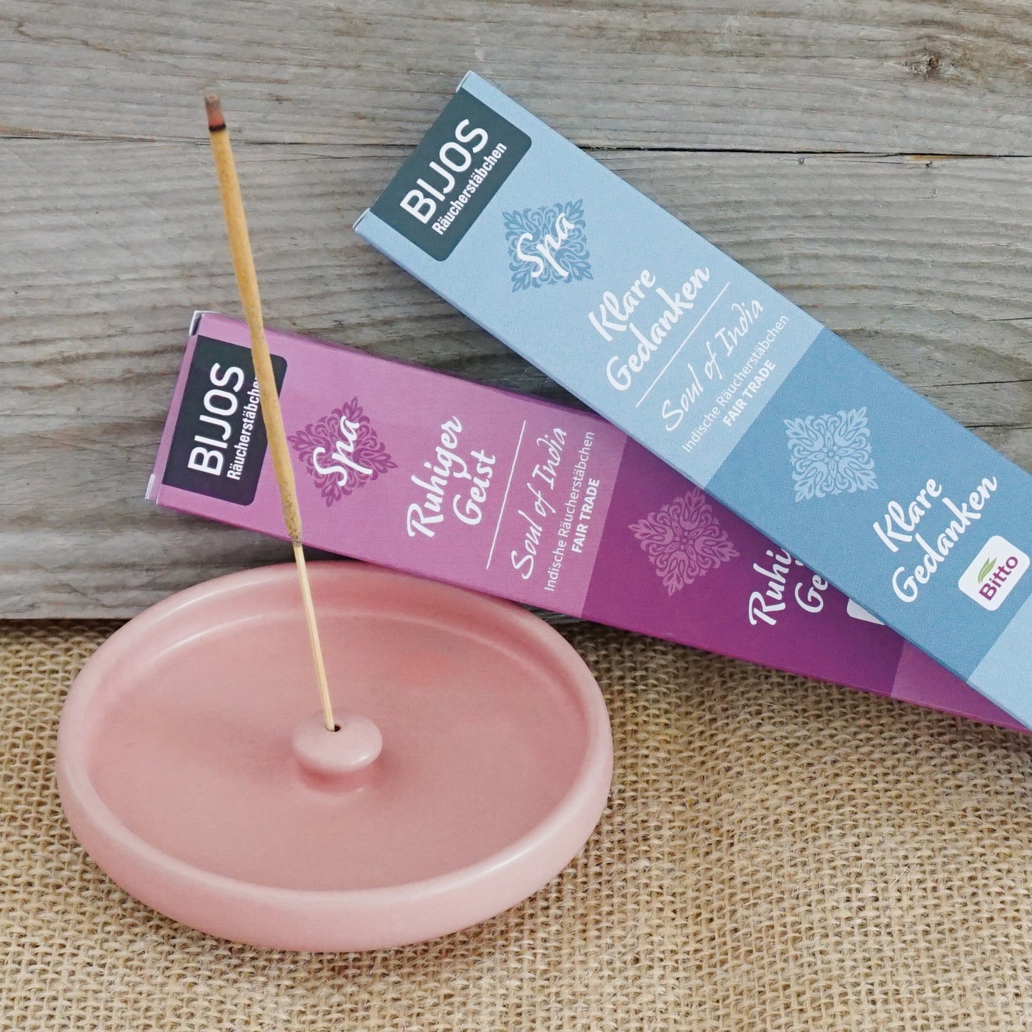 Räucherstäbchenhalter BARA Altrosa – Handgefertigt in Nepal, Minimalistisch & Dekorativ für Meditation & Entspannung