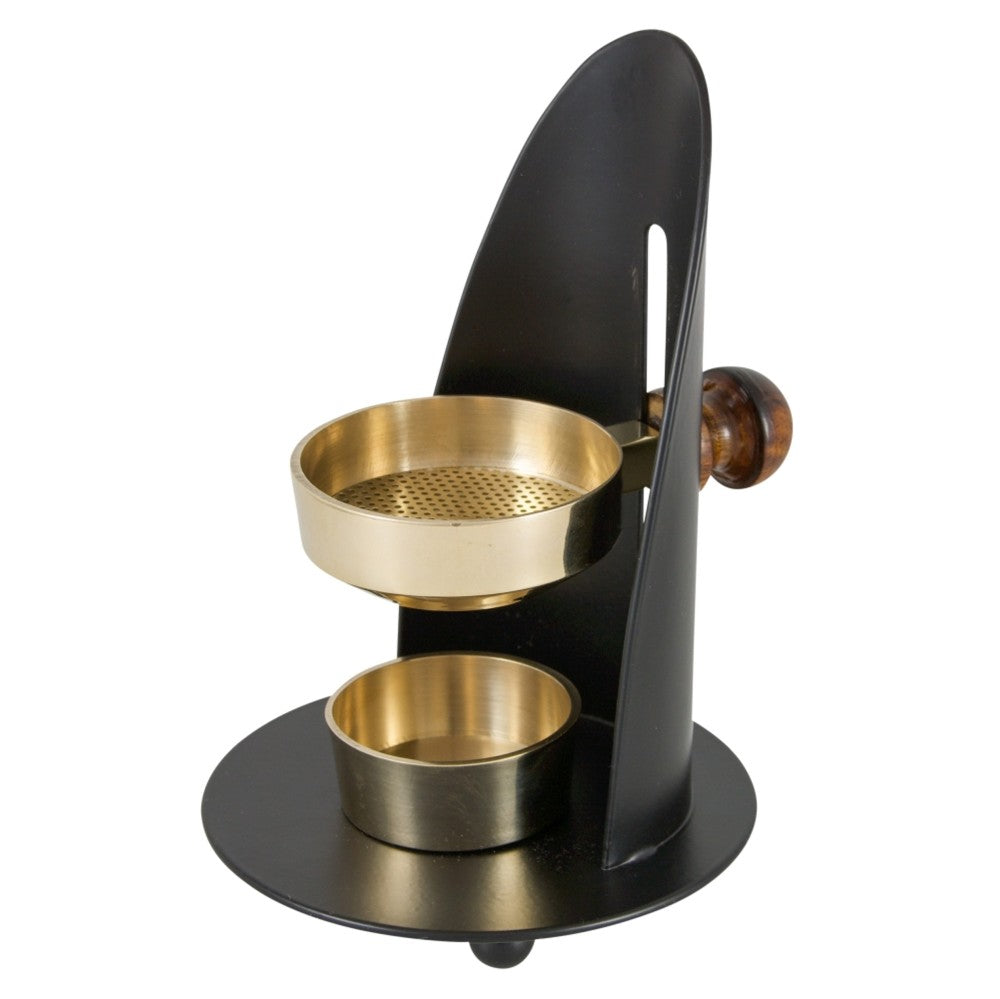 Weihrauchbrenner Metall - Höhenverstellbar - Schwarz - Messing