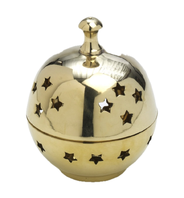 Weihrauchschale “Kugel” aus Messing – Handgefertigt für stimmungsvolle Räucherrituale mit Kohle, Weihrauch & Kräutern