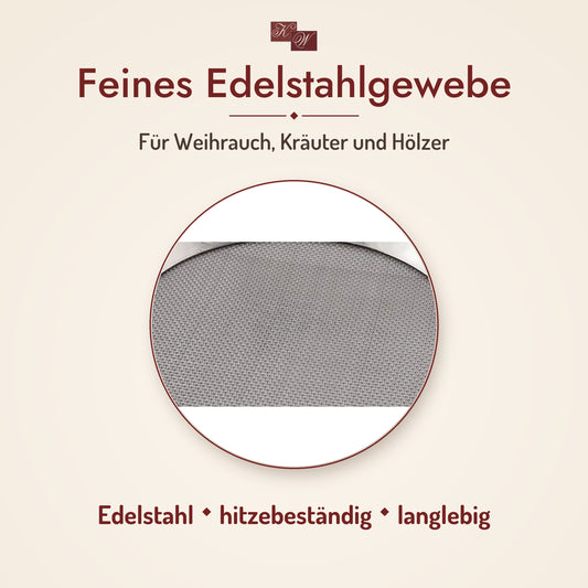 Edelstahlsieb Ø 9 cm – feines Edelstahlgewebe in der Nahansicht