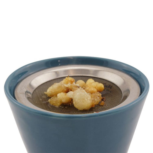 Fair Trade: 2-tlg. Räucherstövchen Keramik Farbe metallblau