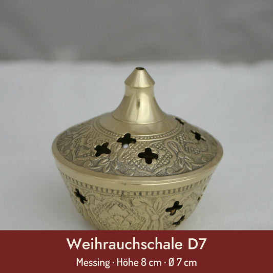 Weihrauchschale D7 – Messing · Höhe 8 cm · Ø 7 cm
