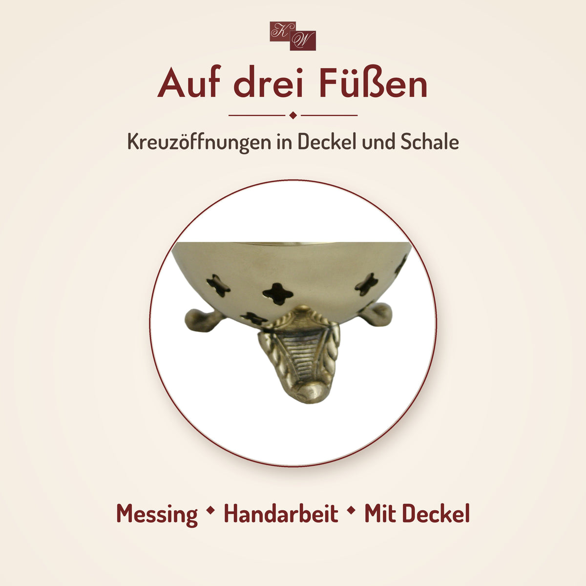 Weihrauchschale Dreifuß aus Messing – Material im Detail