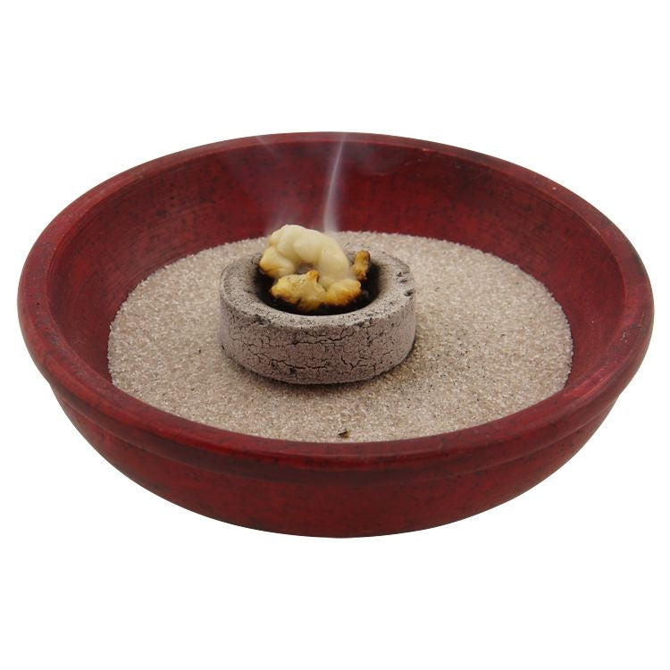Räucherschale aus rotem Speckstein – Handgefertigt für Räucherrituale mit Kohle, Weihrauch & Kräutern