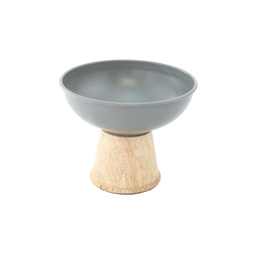 Räucherkelch "Wood" aus Metall & Mangoholz – Handgefertigt in Anthrazit für Räucherrituale mit Kohle, Weihrauch & Kräutern