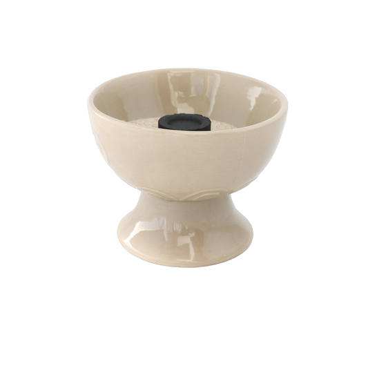 Räucherkelch “Helena” aus Keramik – Handgefertigt in Macchiato für Räucherrituale mit Kohle, Weihrauch & Kräutern