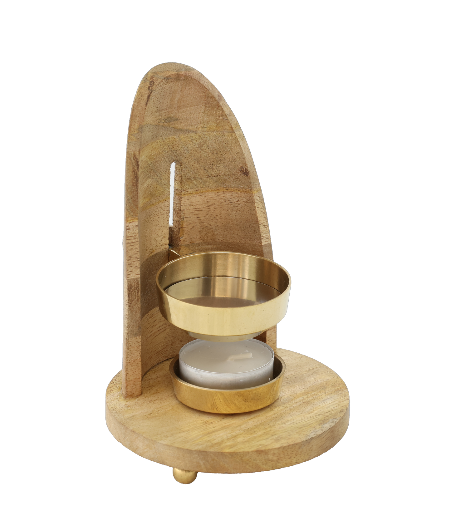 Weihrauchbrenner “Maha” aus Mangoholz & Messing – Handgefertigt mit verstellbarer Siebhöhe