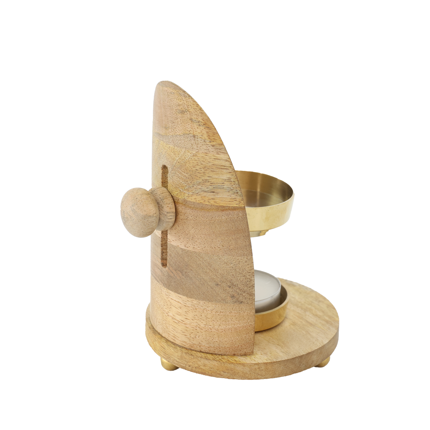 Weihrauchbrenner “Maha” aus Mangoholz & Messing – Handgefertigt mit verstellbarer Siebhöhe