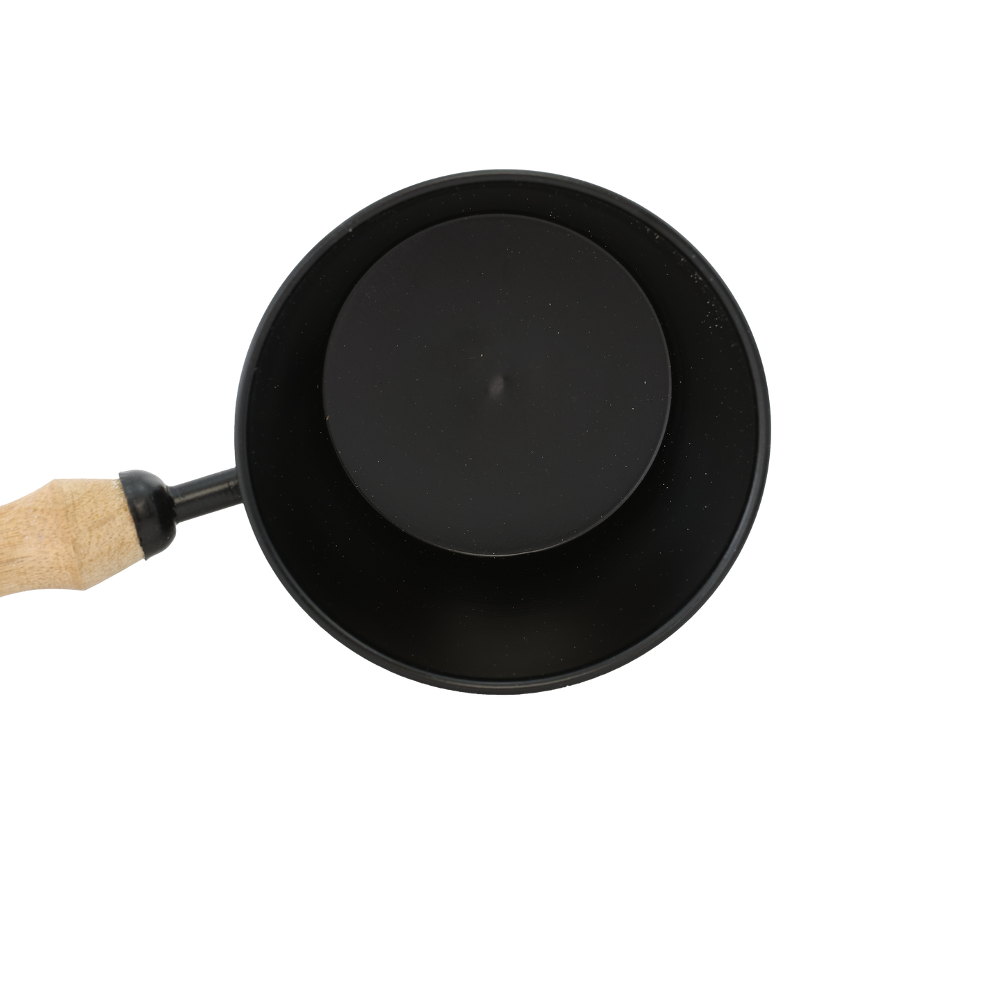 Räucherpfanne “Thomasya” aus Metall mit Mangoholzgriff & Deckel – Handgefertigt für Räucherrituale mit Kohle, Weihrauch & Kräutern