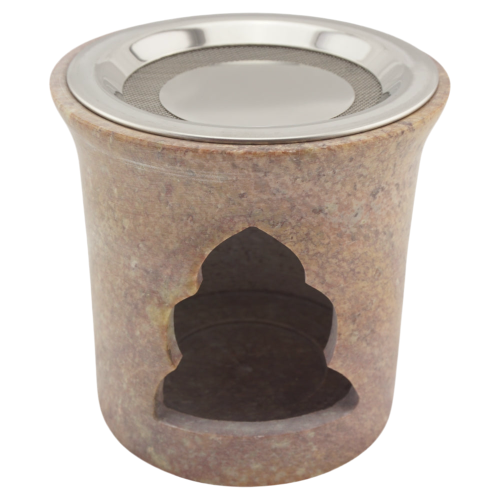 Räucherstövchen “Lebensbaum” aus Speckstein – Spirituelle Verbindung für sanftes Räuchern mit Edelstahlsieb & Metallscheibe