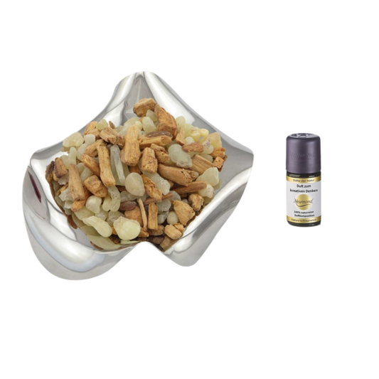 Duftöl & Räucher-Set Kreatives Denken – Reinigend & zentrierend – Mit Palo Santo & Al-Hojari Weihrauch