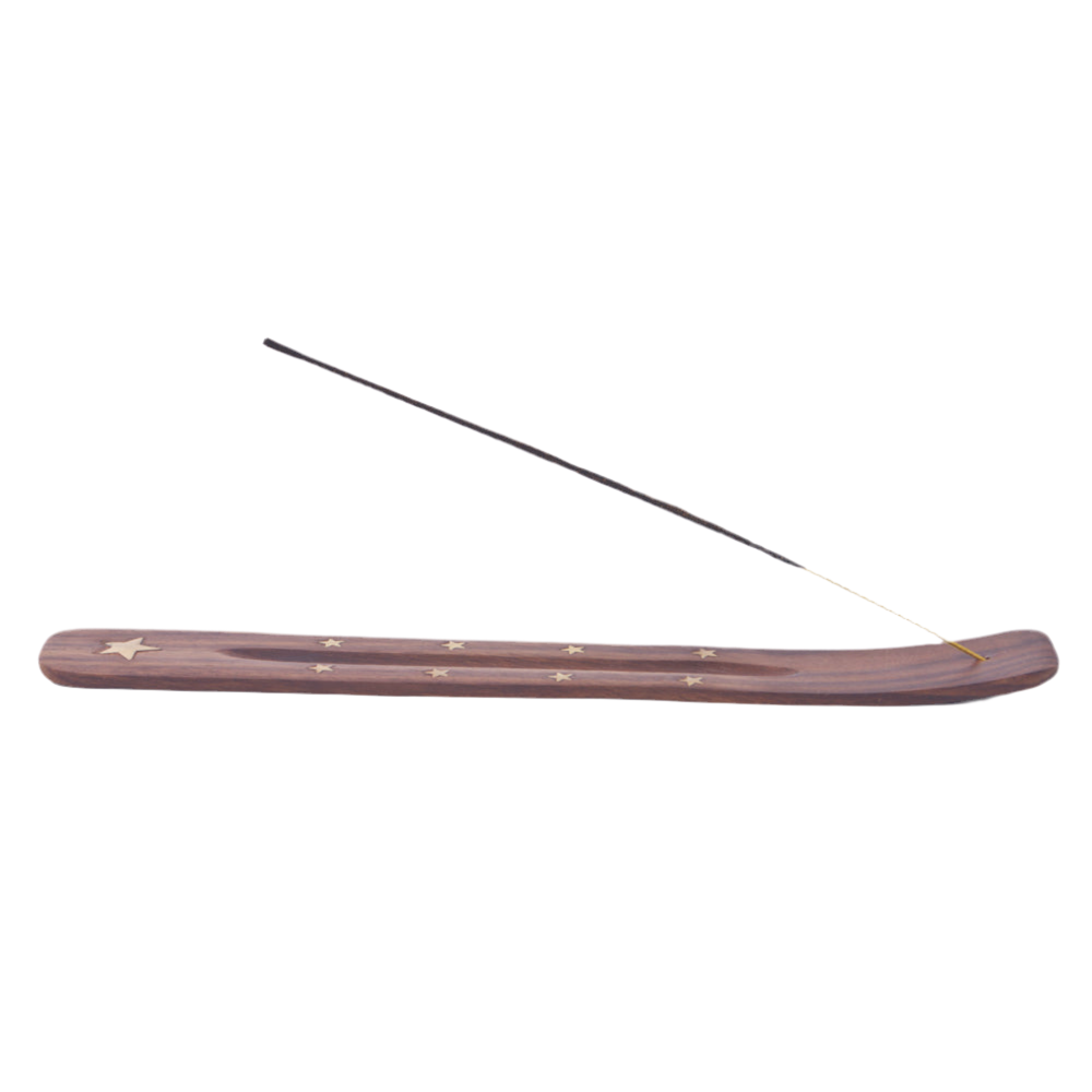 Räucherstäbchenhalter Holz-Koro Schiform – Mit Messingeinsatz für Elegante Atmosphäre & Praktische Anwendung