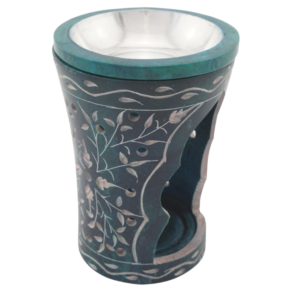 Duftlampe & Räucherstövchen „Nana“ aus Speckstein – Mit Schale, Metalleinsatz, Edelstahlsieb, Metallscheibe & Podest – Ideal für Duftöle, Weihrauch & Kräuter