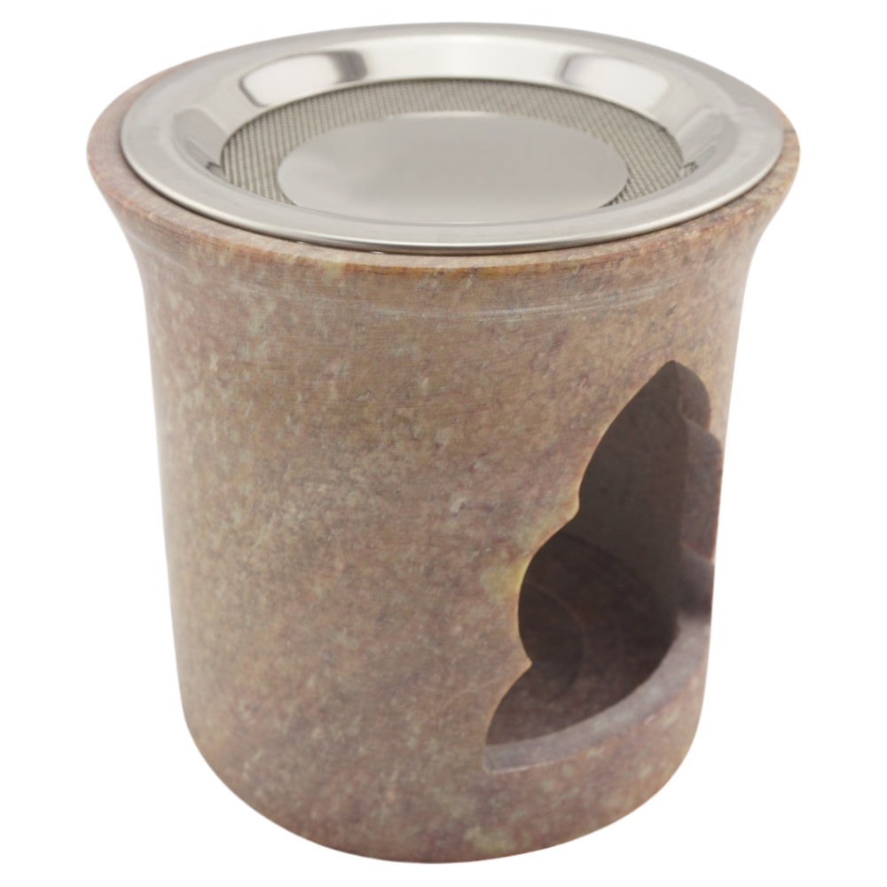 Räucherstövchen “Lebensbaum” aus Speckstein – Spirituelle Verbindung für sanftes Räuchern mit Edelstahlsieb & Metallscheibe