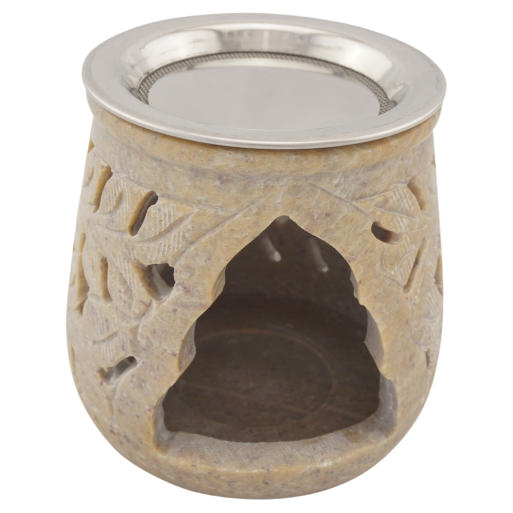 Räucherstövchen “Amana” aus Speckstein – Sanfte Ruhe & Harmonie mit Edelstahlsieb & Metallscheibe