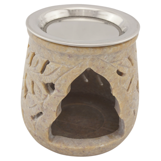 Räucherstövchen “Amana” aus Speckstein – Sanfte Ruhe & Harmonie mit Edelstahlsieb & Metallscheibe