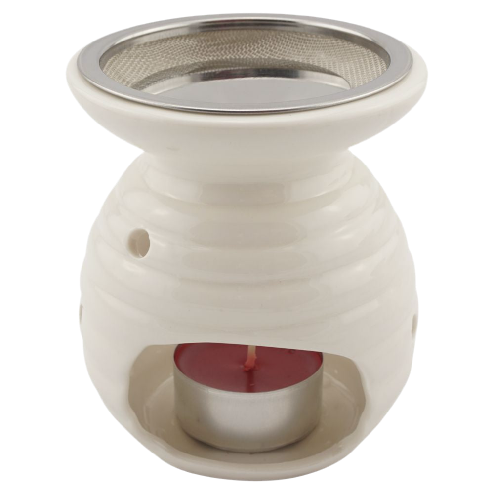 Räucherstövchen “Herz” aus Keramik – Mit Metallsieb & Metallscheibe für sanftes Räuchern von Weihrauch & Kräutern