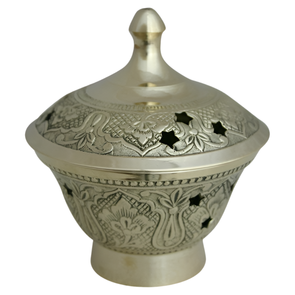 Weihrauchschale D8 aus Messing mit gehämmerter Optik – Handgefertigt für stimmungsvolle Räucherrituale