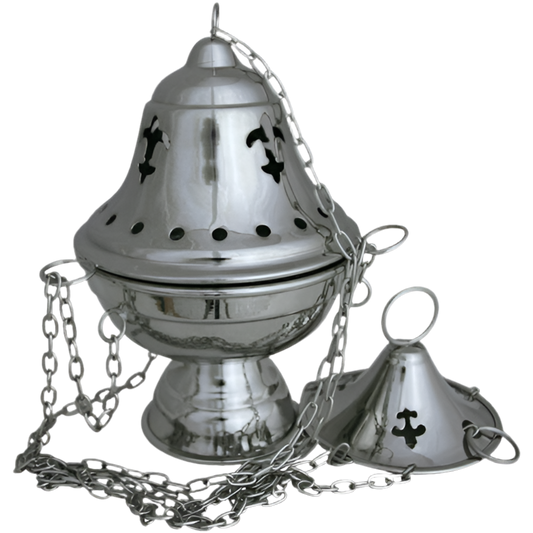 Weihrauchfass H17 vernickelt – Edles Räuchergefäß für traditionelle Rituale & spirituelle Reinigung