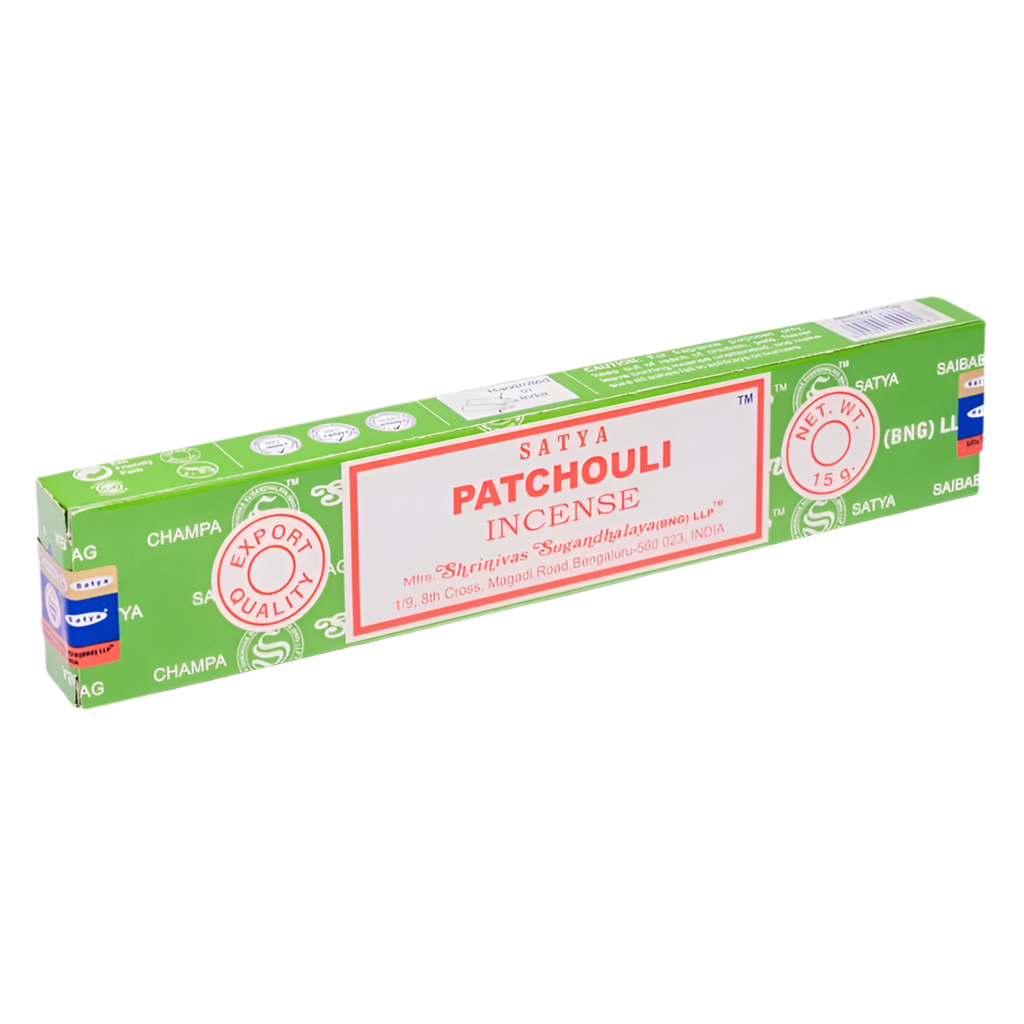 Satya Patchouli Räucherstäbchen – 100 % naturreiner Patchouli-Duft für Erdung & Ausgeglichenheit
