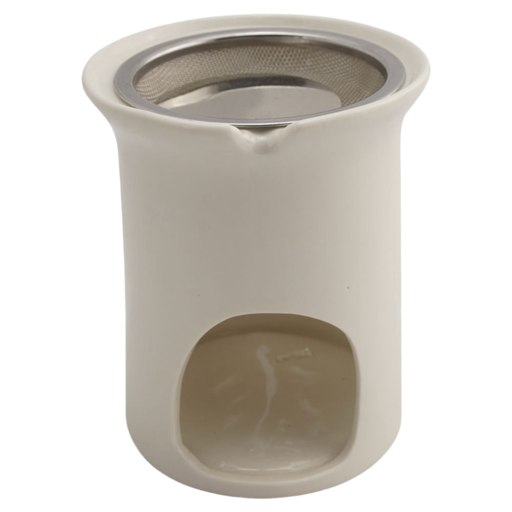 Räucherstövchen “Friedenszweig” aus Keramik – Mit Metallsieb & Metallscheibe für sanftes Räuchern von Weihrauch & Kräutern