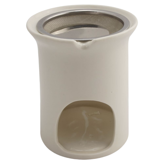 Räucherstövchen “Friedenszweig” aus Keramik – Mit Metallsieb & Metallscheibe für sanftes Räuchern von Weihrauch & Kräutern