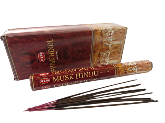 HEM Indian Musk Räucherstäbchen – 100 % naturreiner, erdiger Moschus-Duft für sinnliche Atmosphäre