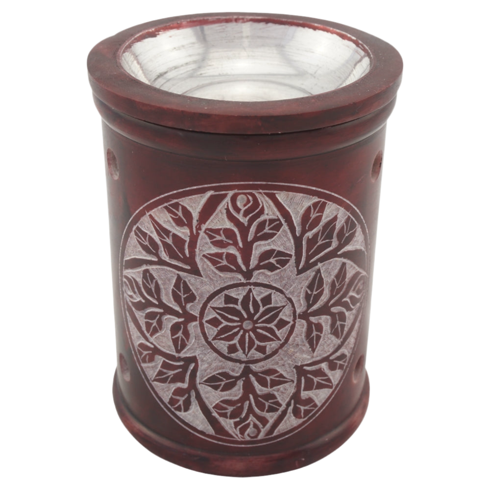 Duftlampe & Räucherstövchen „Ninurta“ aus Speckstein – Mit Schale, Edelstahlsieb, Metallscheibe & Podest – Für Duftöle, Weihrauch & Kräuter