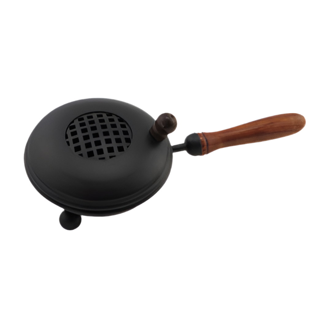 Räucherpfanne Schwarz mit Holzgriff – Handgefertigt für Räucherrituale mit Kohle, Weihrauch & Kräutern