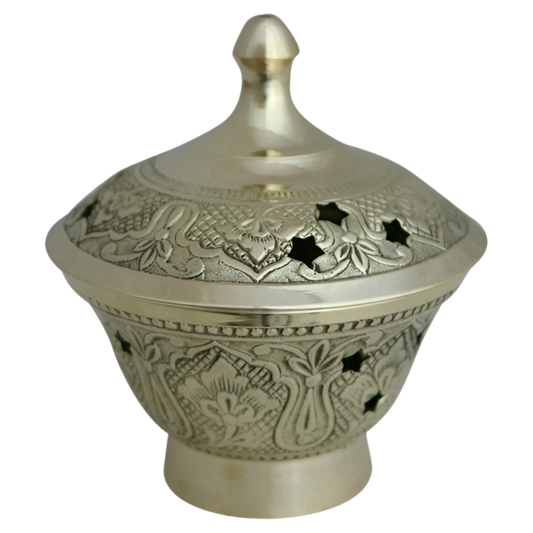 Weihrauchschale D8 aus Messing mit gehämmerter Optik – Handgefertigt für stimmungsvolle Räucherrituale