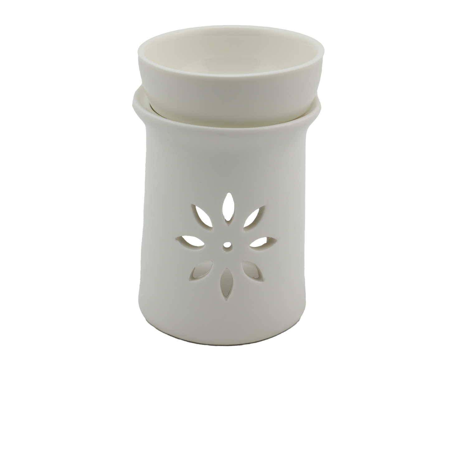 Keramik Duftlampe & Räucherstövchen „Sternenblume“ – Mit Schale, Edelstahlsieb, Metallscheibe & Podest – Für Duftöle, Weihrauch & Kräuter