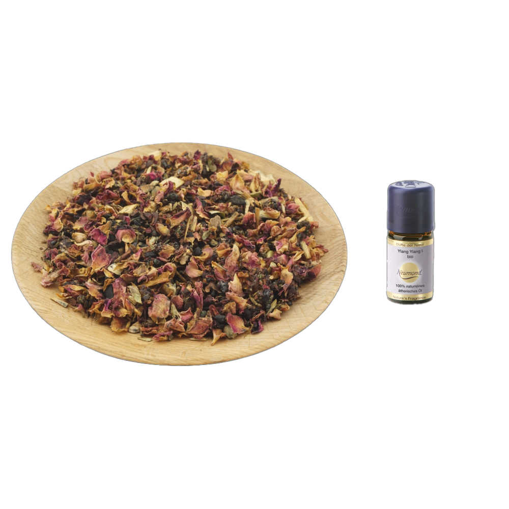 Duftöl & Räucher-Set Ylang Ylang – Sinnlich, anregend & exotisch – Mit Kräutermischung Zauber des Orients