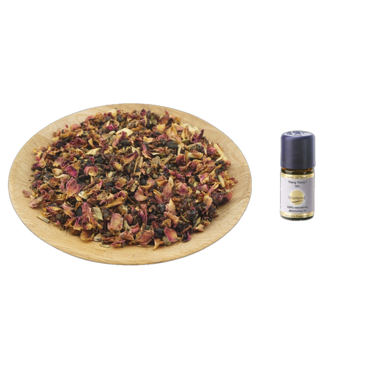 Duftöl & Räucher-Set Ylang Ylang – Sinnlich, anregend & exotisch – Mit Kräutermischung Zauber des Orients