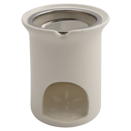 Räucherstövchen “Sternenblume” aus Keramik – Mit Metallsieb & Metallscheibe für sanftes Räuchern von Weihrauch & Kräutern