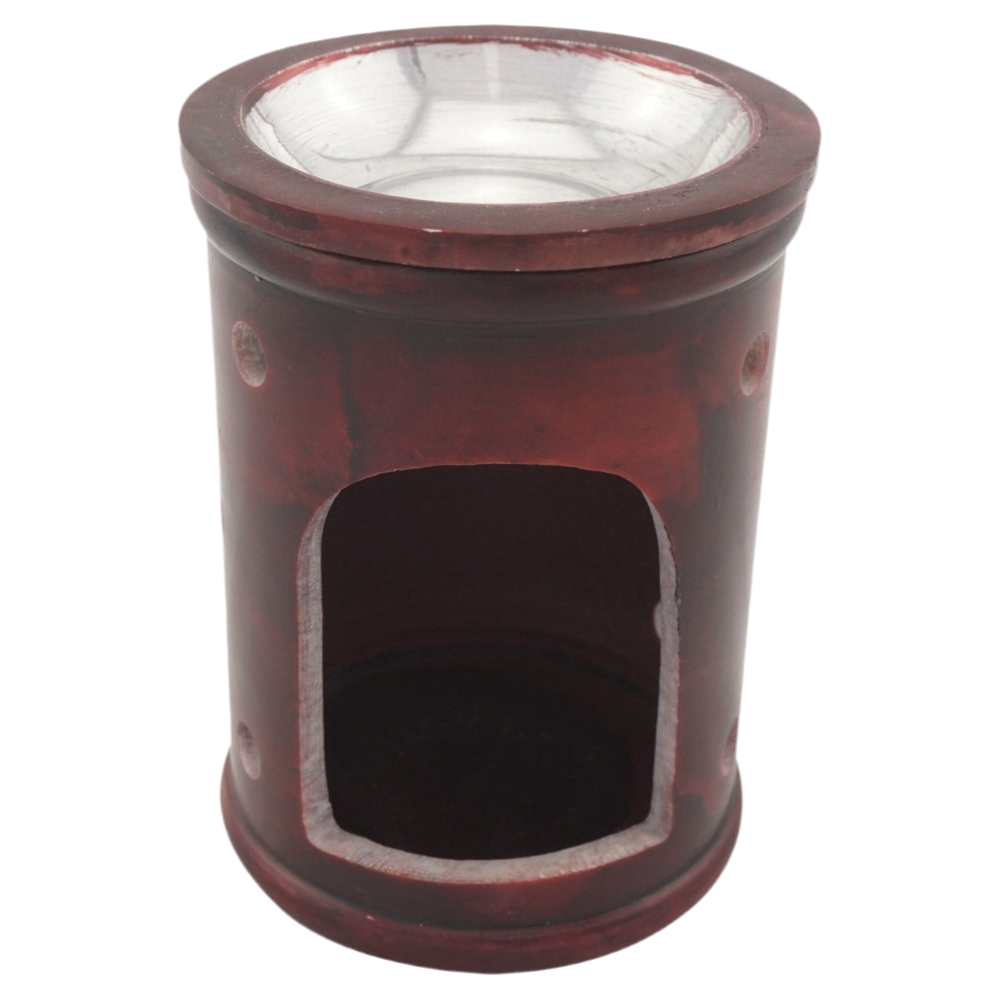 Duftlampe & Räucherstövchen „Ninurta“ aus Speckstein – Mit Schale, Edelstahlsieb, Metallscheibe & Podest – Für Duftöle, Weihrauch & Kräuter