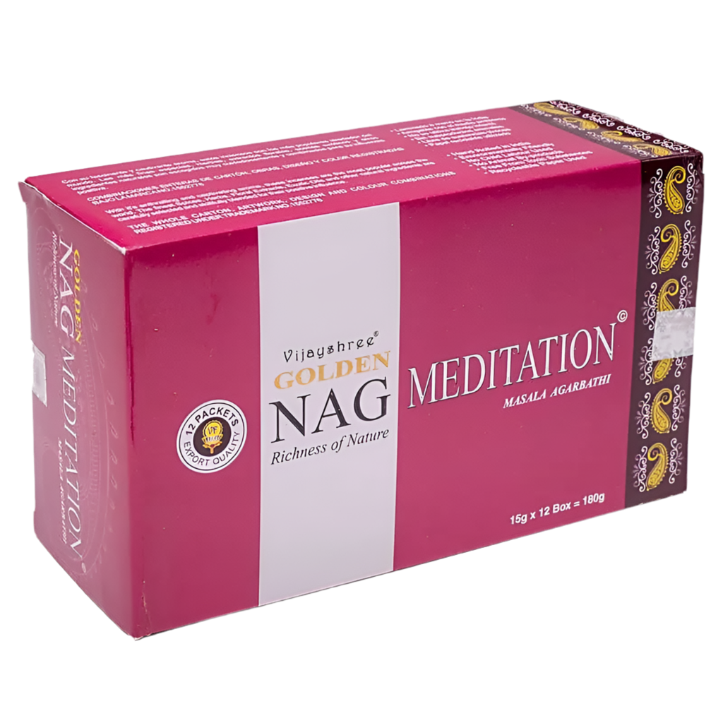 Golden Nag Meditation Räucherstäbchen – 100 % naturreiner Sandelholz-Duft für Meditation & Entspannung