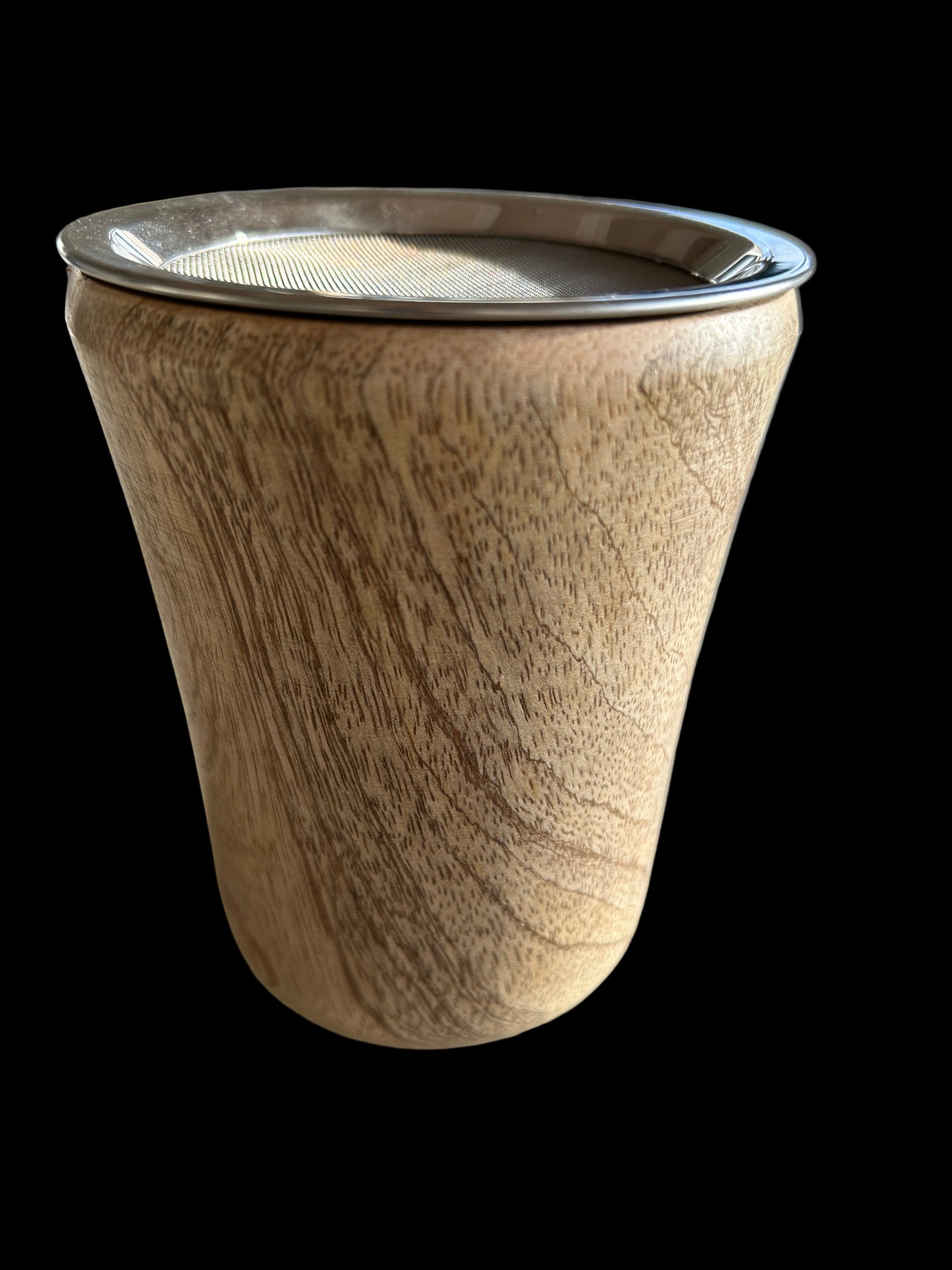 Räucherstövchen Sheesam aus indischem Holz – H 13cm – mit Edelstahlsieb & Metallscheibe – Ideal für Weihrauch & Kräuter