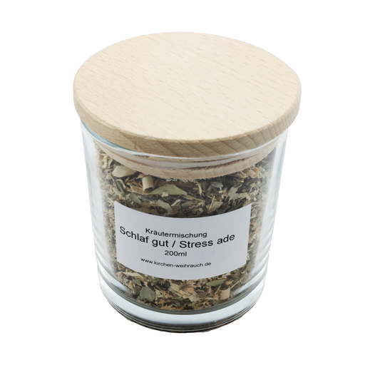 Kräutermischung Schlaf gut / Stress ade – Natürlicher Räucherduft für Entspannung & tiefen Schlaf – Handverarbeitetes Räucherwerk