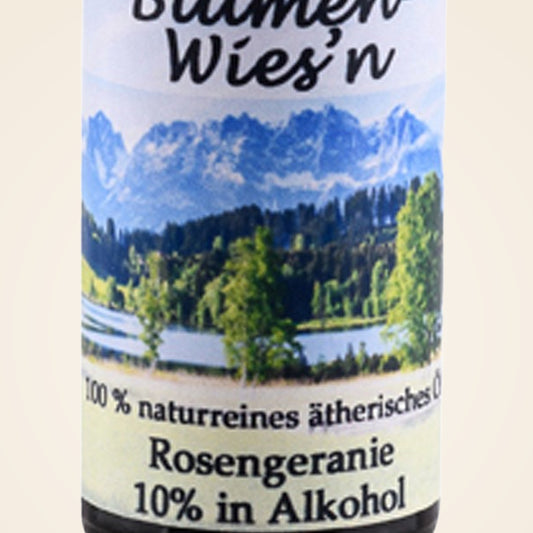 Blumen-Wies’n Duftöl – Nahaufnahme des Etiketts